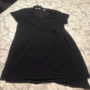 Cato Black Midi Dress with Side Drape